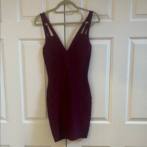 ANGL burgundy Strappy Mini Dress